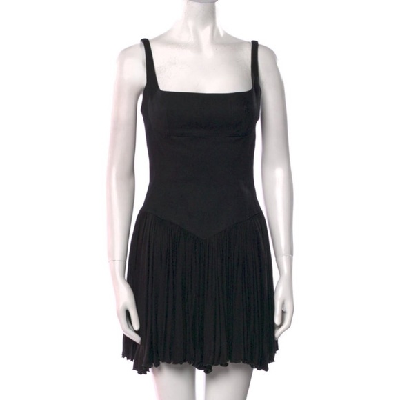 GIOVANNI BEDIN denim Black mini Dress square neck and flare size small - Picture 9 of 9